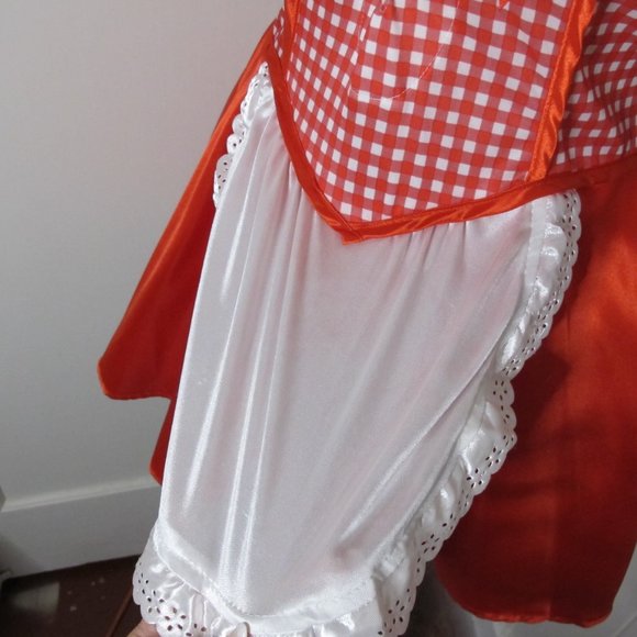 Adult Size Red Riding Hood WITH Hooded Cape and Skirt Lined Apron 2 piece Set - Picture 15 of 16
